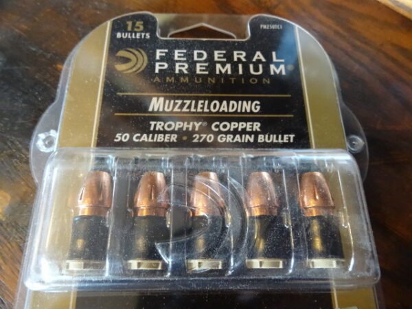 Federal Muzzleloader Bullets 50 Cal. 270 gr. Trophy Copper 15 rd. - Image 3